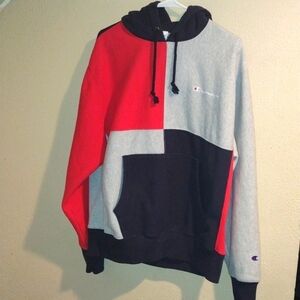 Champion Reverse Weave Color Block Hoodie L